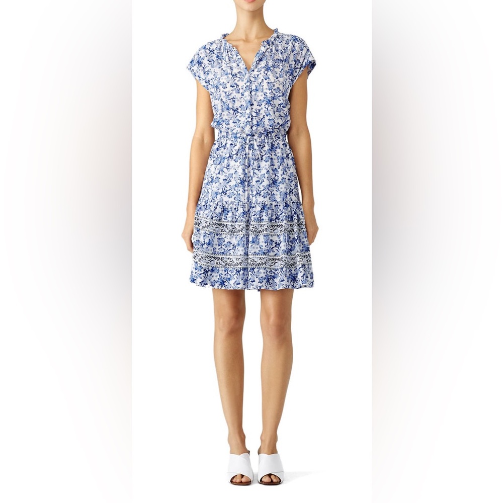 Rebecca Taylor Blue Floral Tie Dress size 8